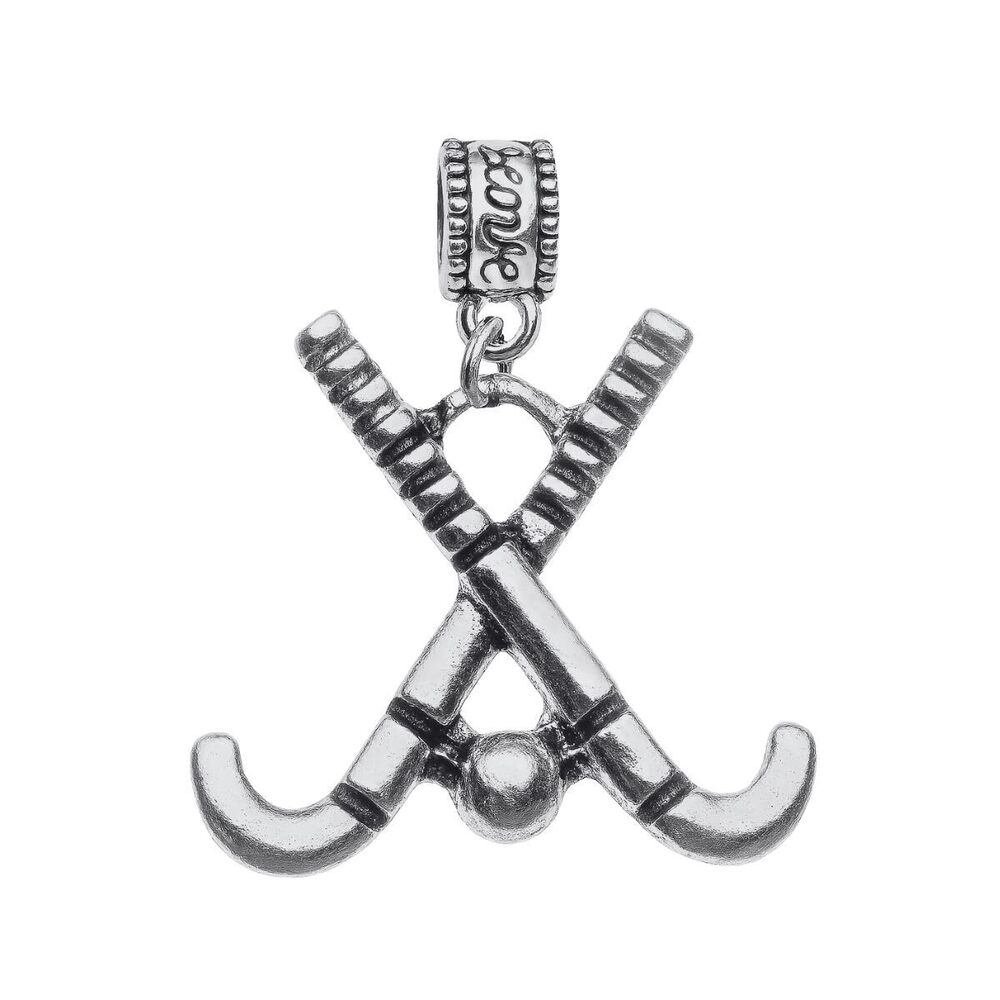4106 Field Hockey Jewelry – Silver Dangle Charm Bead Compatible